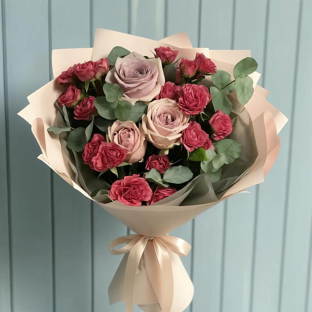 Букет цветов из: Гвоздики и Розы в Абадзехском