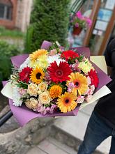 Букет цветов из:  Герберы, Ромашки, Хризантемы, Розы и Подсолнухи #REPLACE_PRED# Абадзехском