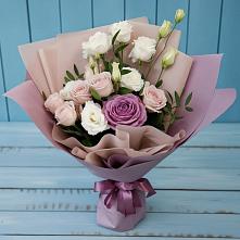 Букет цветов из:  Розы и Лизиантусы в Абадзехском
