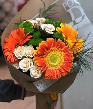 Букет цветов из:  Герберы, Хризантемы и Розы в Абадзехском
