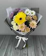 Букет цветов из:  Розы, Герберы и Хризантемы в Абадзехском