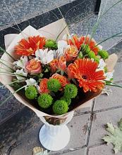 Букет цветов из:  Герберы, Хризантемы, Альстромерии и Розы в Абадзехском