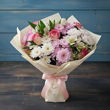 Букет цветов из:  Хризантемы, Альстромерии и Розы в Абадзехском