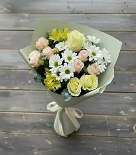 Букет цветов из:  Альстромерии, Розы и Хризантемы #REPLACE_PRED# Абадзехском