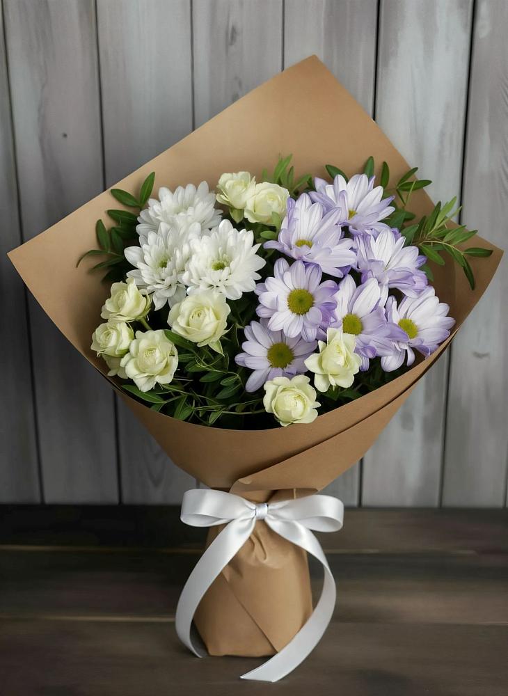 Букет цветов из: Хризантемы и Розы в Абадзехском